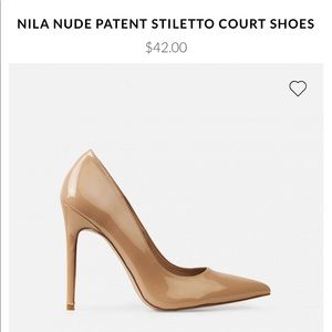 NILA NUDE PATENT STILETTO COURT SHOES